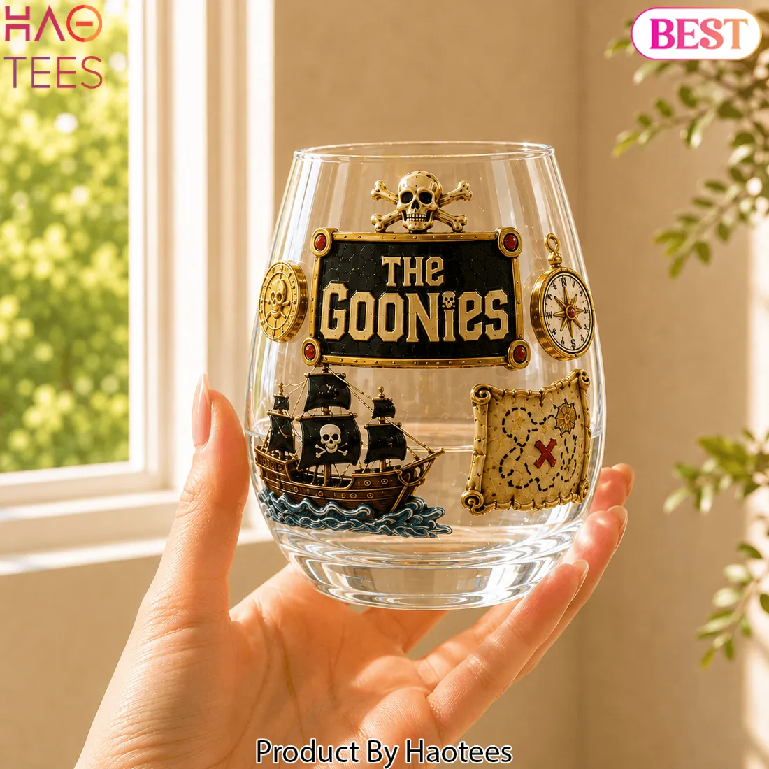 The Goonies 3D Pirate Ship Embossed Whiskey Glass The Goonies 3D Pirate Ship Embossed Whiskey Glass