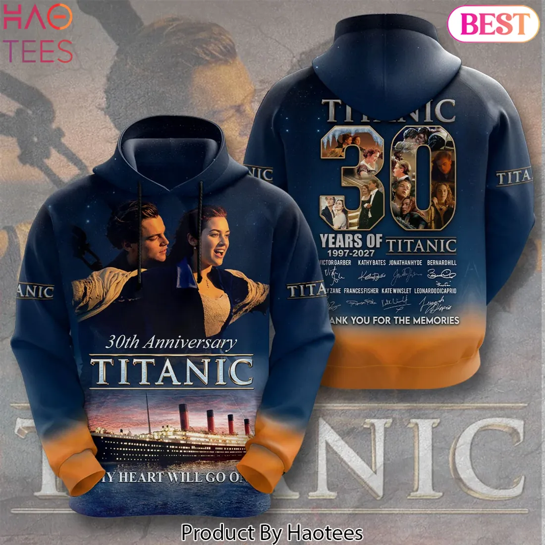 Titanic 30th Anniversary My Heart Will Go On Commemorative 3D Hoodie Titanic 30th Anniversary My Heart Will Go On Commemorative 3D Hoodie