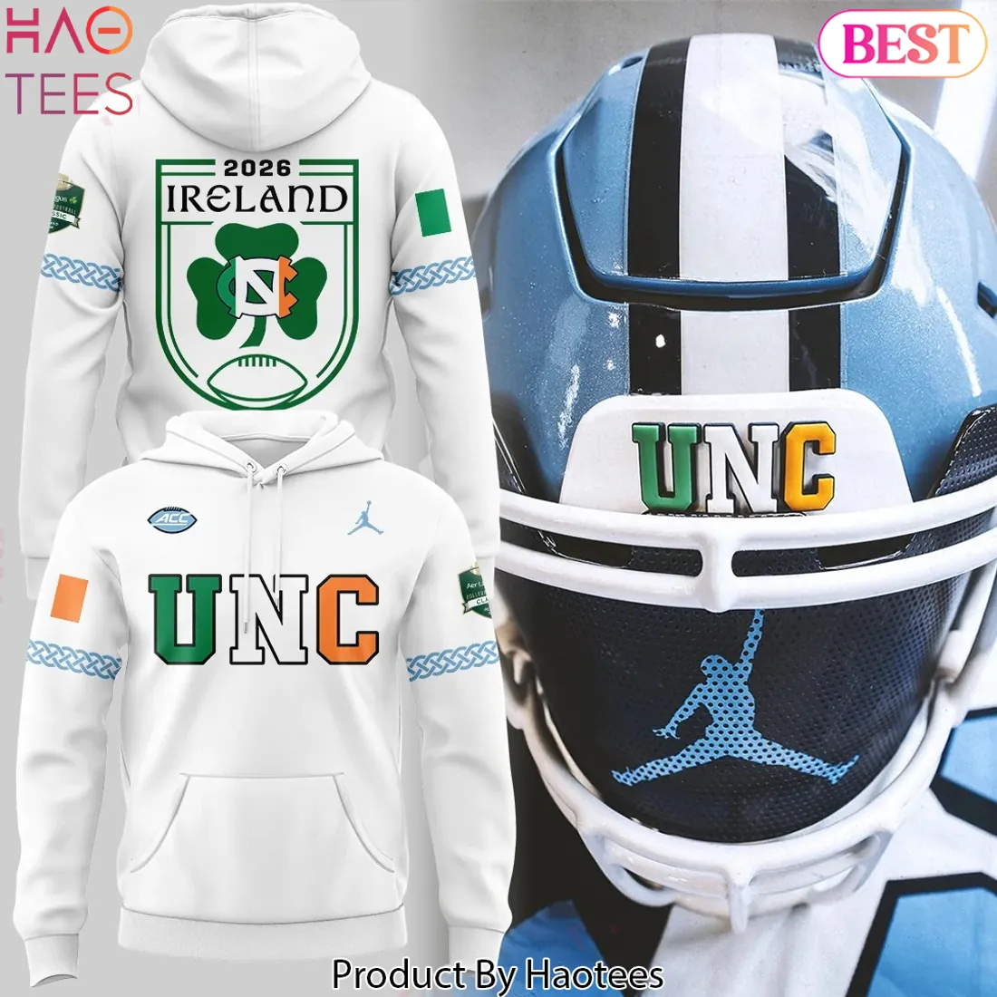 UNC Tar Heels Ireland 2026 Aer Lingus College Football Classic Hoodie UNC Tar Heels Ireland 2026 Aer Lingus College Football Classic Hoodie