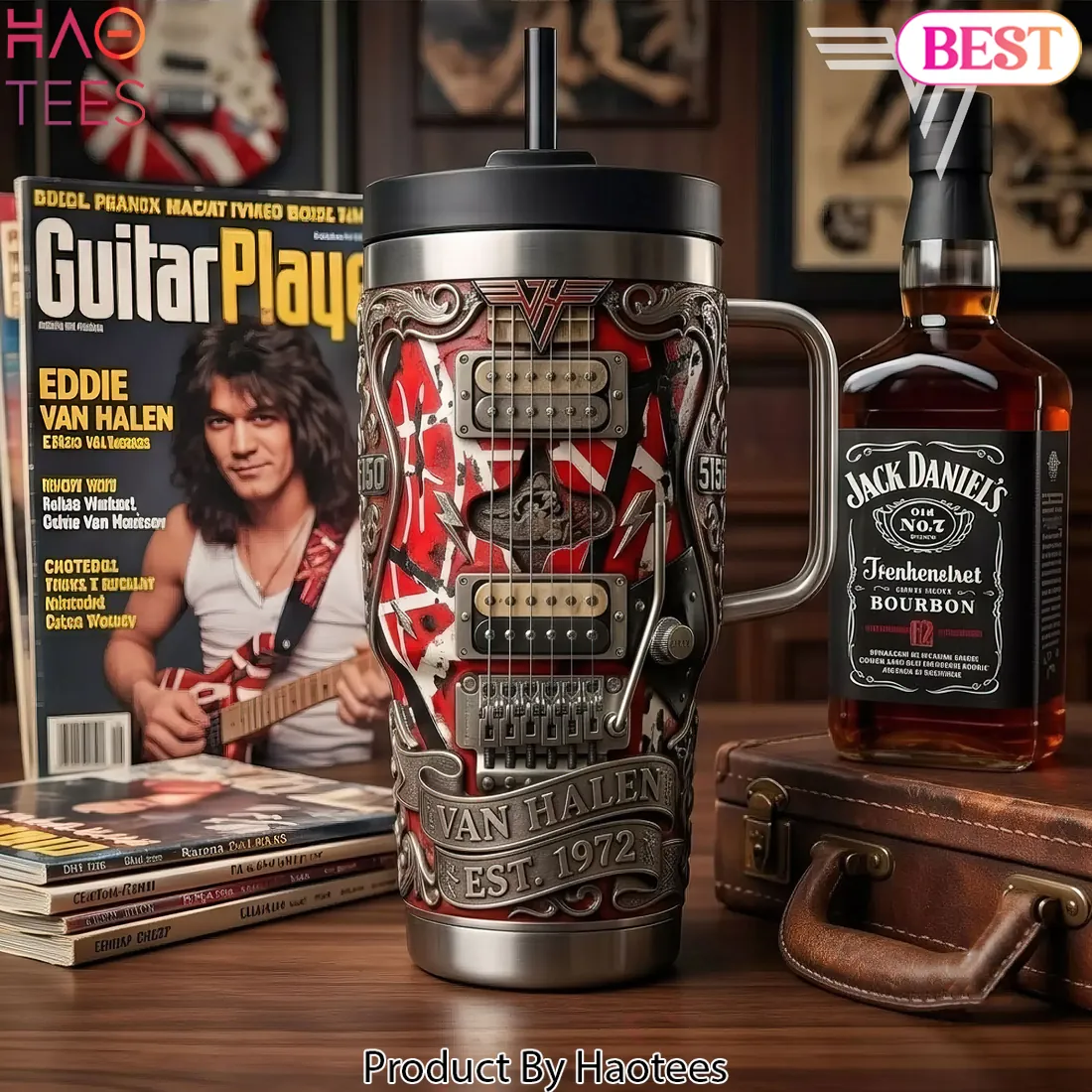 Van Halen 5150 Limited Edition Guitar Design Stainless Steel Tumbler Van Halen 5150 Limited Edition Guitar Design Stainless Steel Tumbler