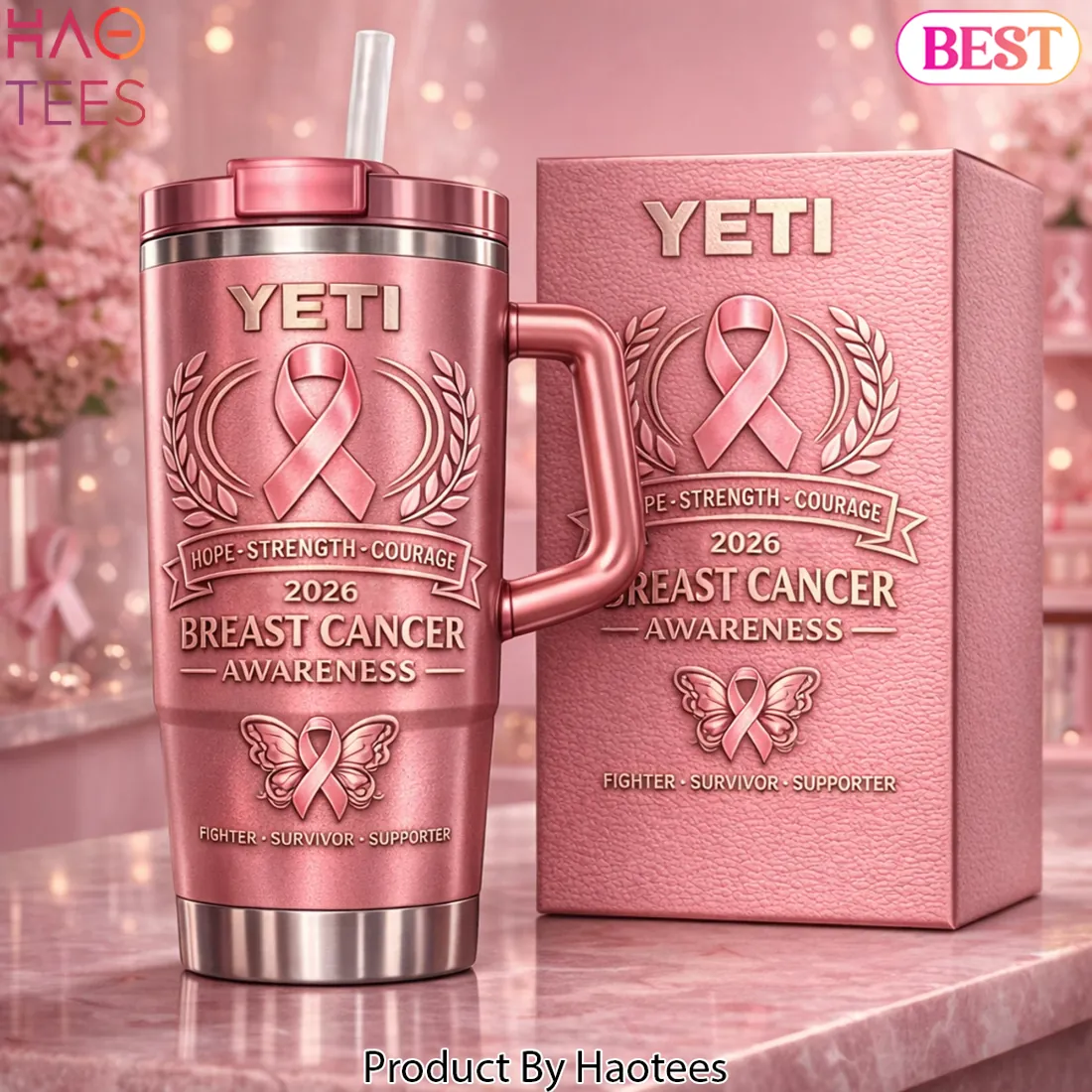 Yeti Breast Cancer Awareness 2026 Hope Strength Courage Tumbler Yeti Breast Cancer Awareness 2026 Hope Strength Courage Tumbler