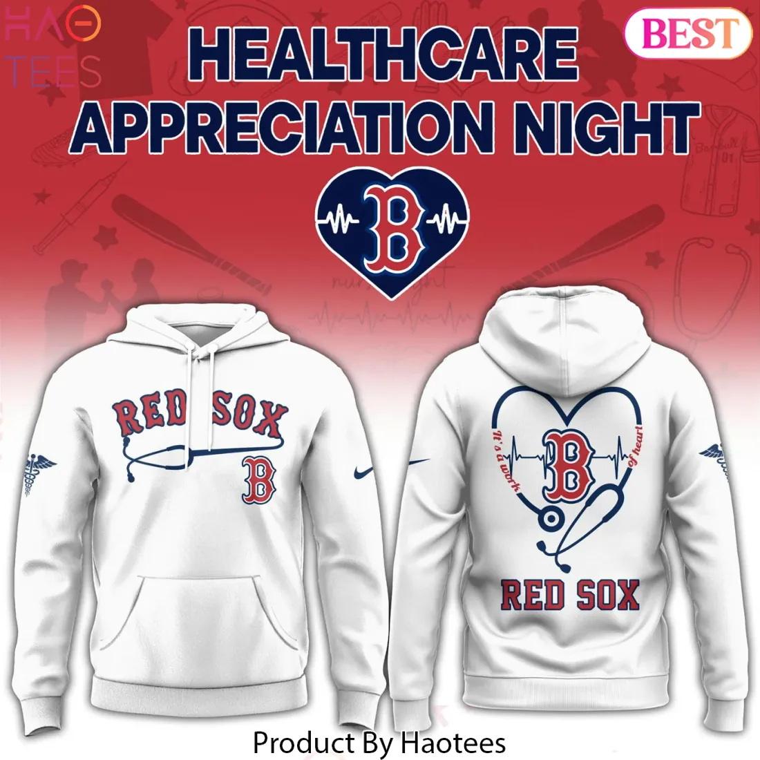 Boston Red Sox Healthcare Appreciation Night Stethoscope Hoodie Boston Red Sox Healthcare Appreciation Night Stethoscope Hoodie