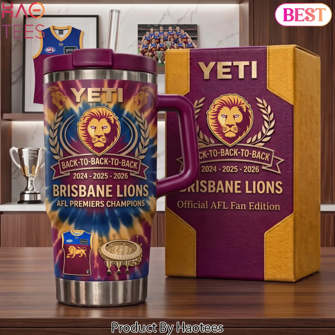 Brisbane Lions Back To Back To Back Champions 2026 Tumbler Brisbane Lions Back To Back To Back Champions 2026 Tumbler