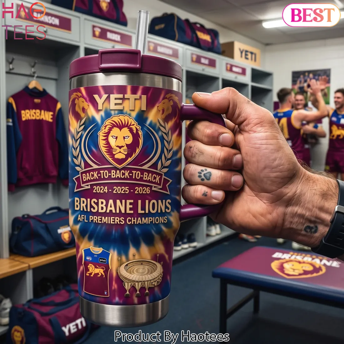 Brisbane Lions Back To Back To Back Champions 2026 Tumbler Brisbane Lions Back To Back To Back Champions 2026 Tumbler