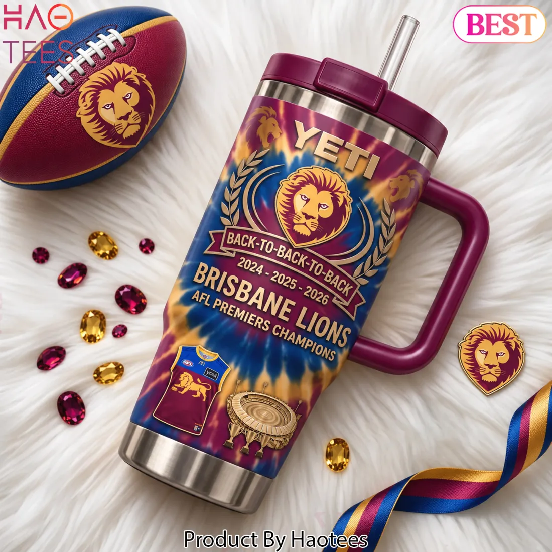 Brisbane Lions Back To Back To Back Champions 2026 Tumbler Brisbane Lions Back To Back To Back Champions 2026 Tumbler