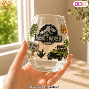 Jurassic World Life Finds A Way Collectible Metal Emblem Whiskey Glass