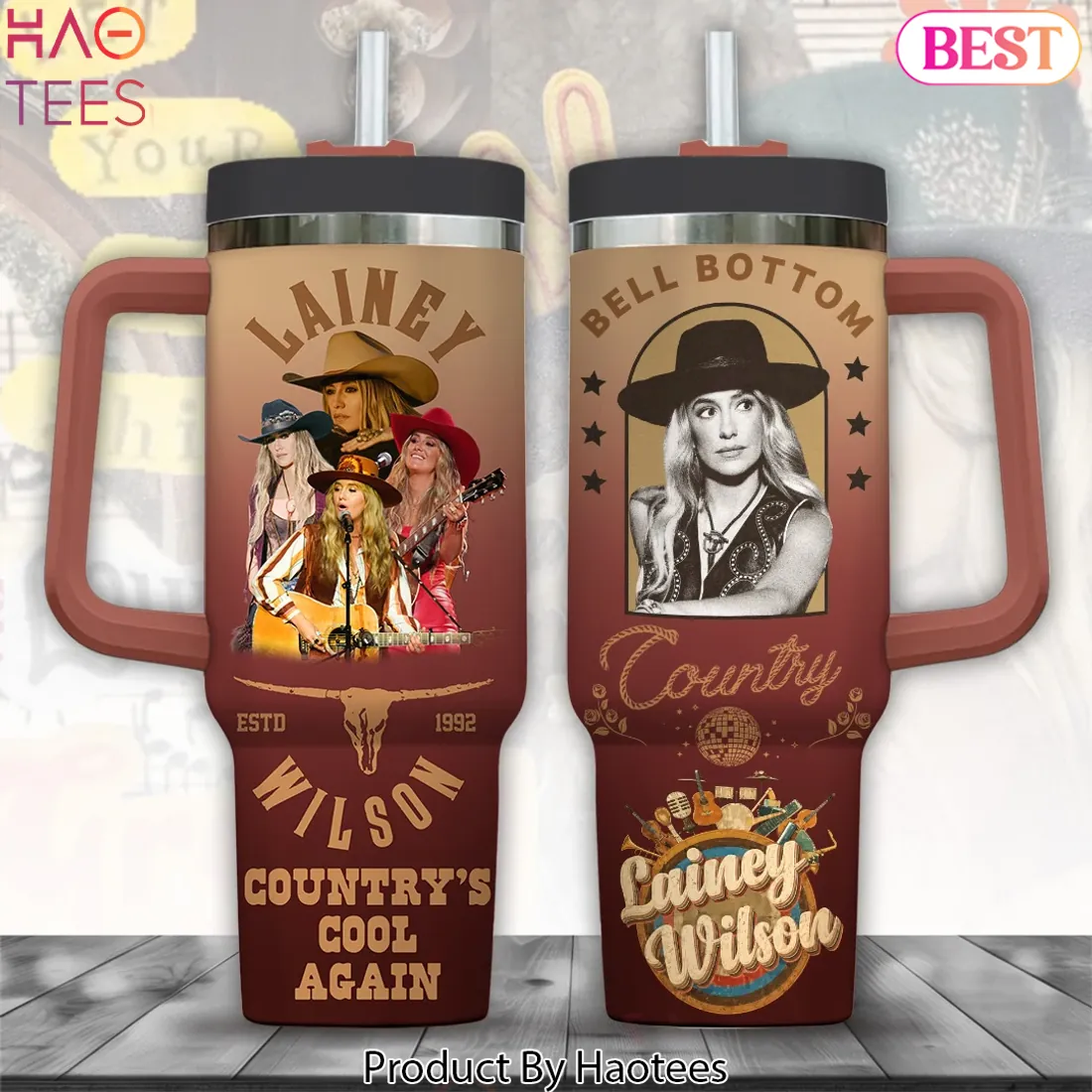 Lainey Wilson Country’s Cool Again Vintage 40oz Tumbler Lainey Wilson Country’s Cool Again Vintage 40oz Tumbler