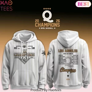 Los Angeles Queens WPBL Baseball 1X Champions White Pinstripe Hoodie