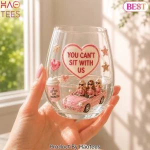 Mean Girls You Can’t Sit With Us Pink Convertible Whiskey Glass