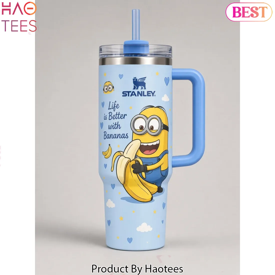Minions Life Is Better With Bananas Stanley 40oz Insulated Tumbler Minions Life Is Better With Bananas Stanley 40oz Insulated Tumbler