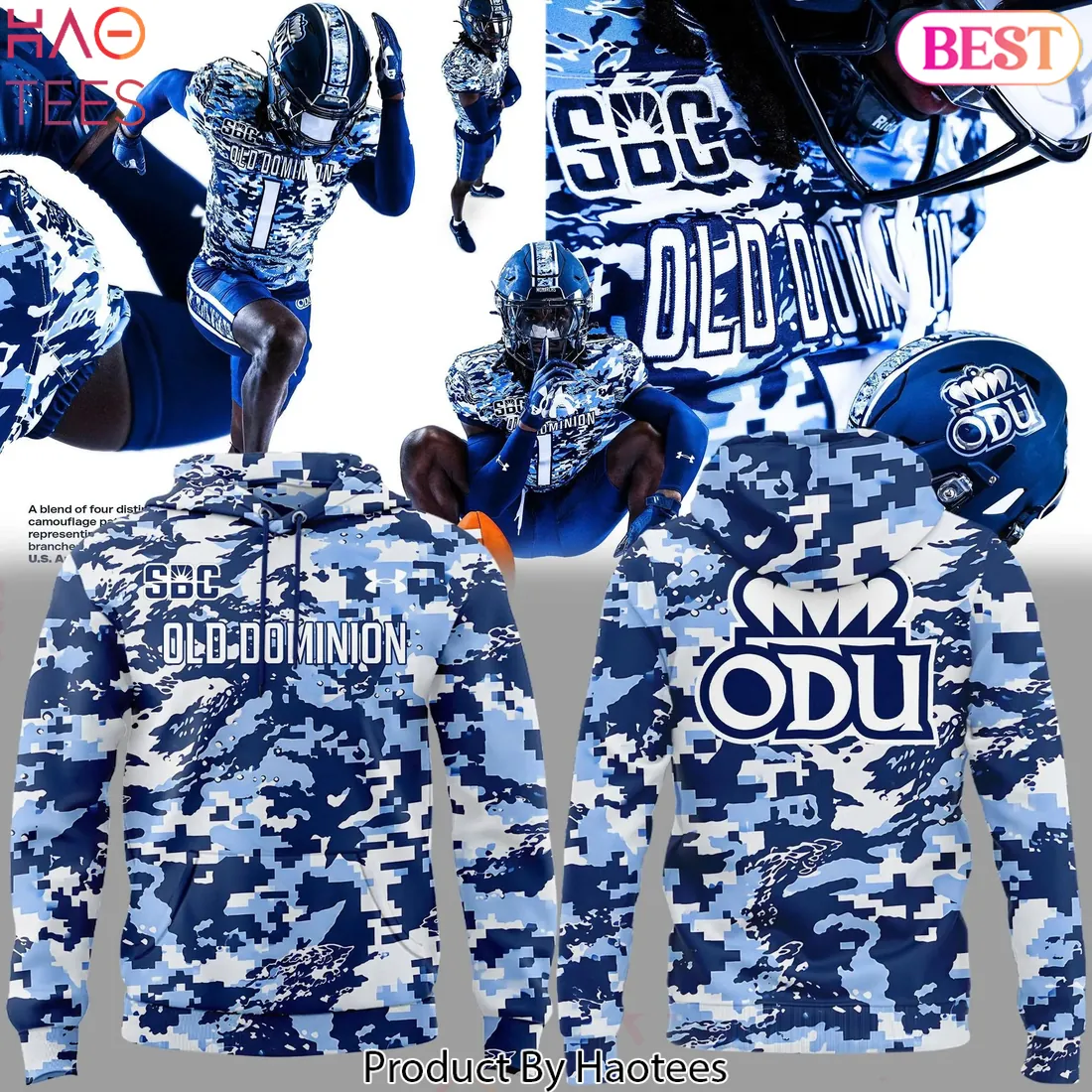 Old Dominion Monarchs ODU Outfitted in Honor Digital Camo Hoodie Old Dominion Monarchs ODU Outfitted in Honor Digital Camo Hoodie
