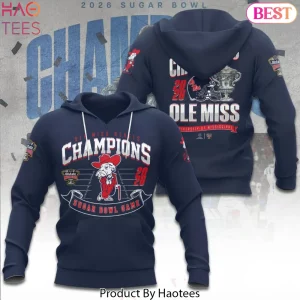 Ole Miss Rebels 2026 Sugar Bowl Champions Commemorative Navy Pullover Hoodie