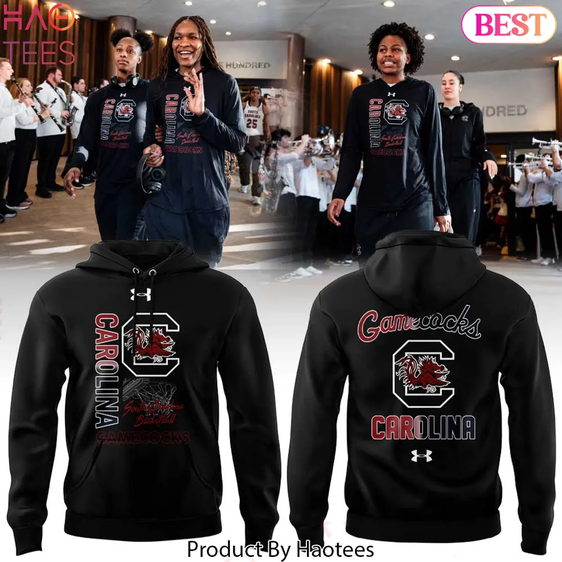 South Carolina Gamecocks Women’s Basketball Black Graphic Pullover Hoodie South Carolina Gamecocks Women’s Basketball Black Graphic Pullover Hoodie