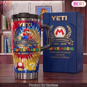 Super Mario 41st Anniversary 1985-2026 Collector’s Edition Tie Dye Handle Tumbler
