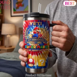 Super Mario 41st Anniversary 1985-2026 Collector's Edition Tie Dye Handle Tumbler
