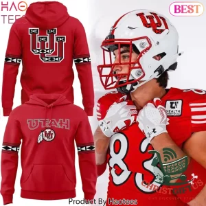 Utah Utes Football Tribal Pattern Red Game Day Pullover Hoodie