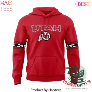 Utah Utes Football Tribal Pattern Red Game Day Pullover Hoodie