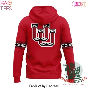 Utah Utes Football Tribal Pattern Red Game Day Pullover Hoodie