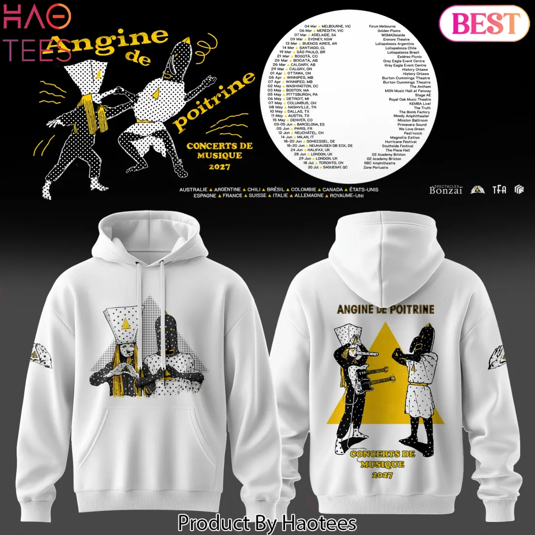 Angine de Poitrine Concerts de Musique 2027 Graphic Hoodie Angine de Poitrine Concerts de Musique 2027 Graphic Hoodie