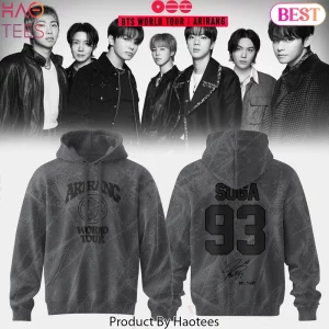 BTS Arirang World Tour Suga 93 Signature Distressed Grey Hoodie
