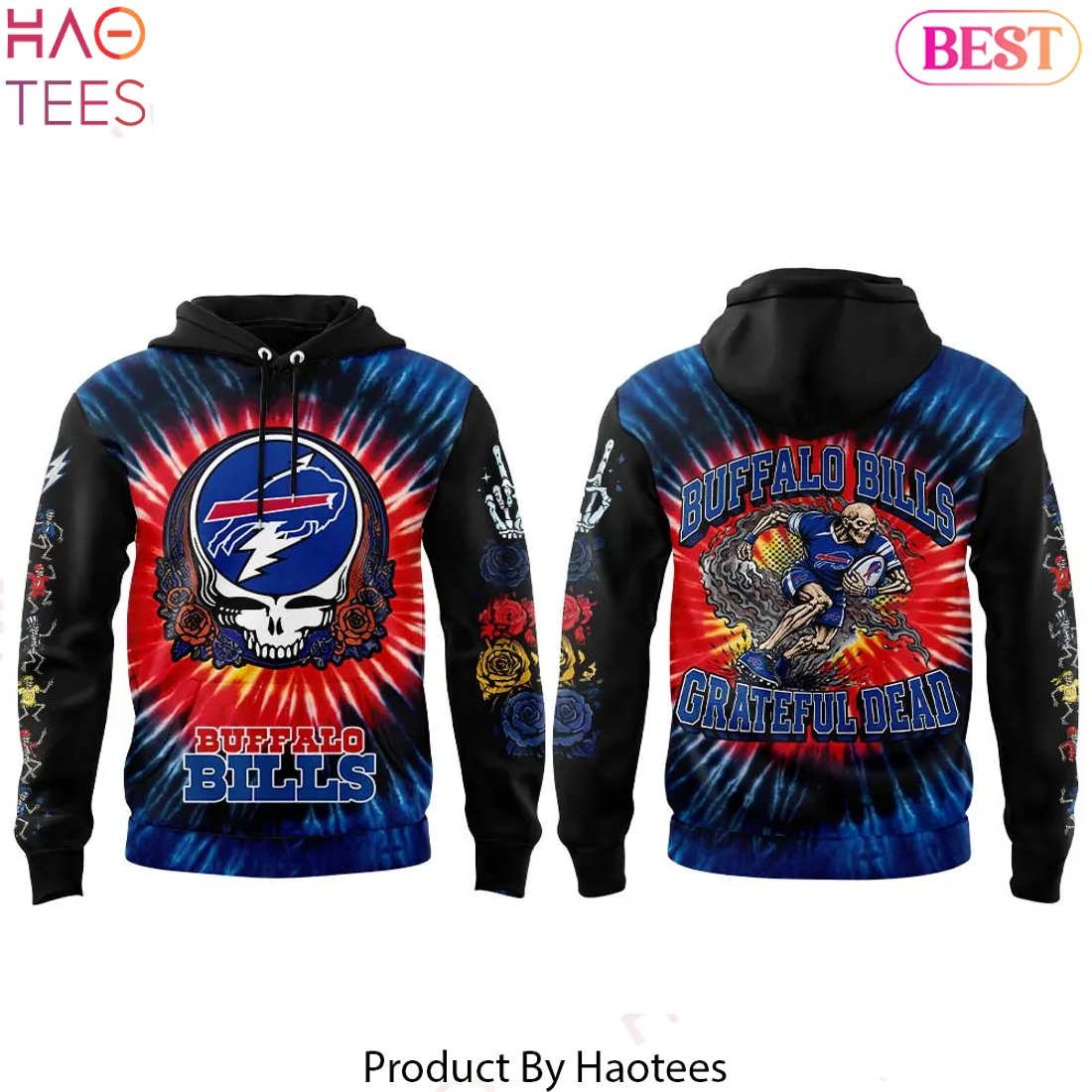 Buffalo Bills Grateful Dead Steal Your Face Tie Dye Hoodie Buffalo Bills Grateful Dead Steal Your Face Tie Dye Hoodie