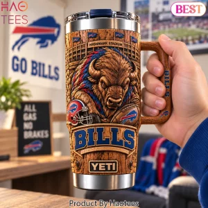 Buffalo Bills Highmark Stadium 3D Woodgrain Relief 40oz Tumbler