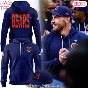 Chicago Bears Navy Blue Graphic Print Pullover Hoodie