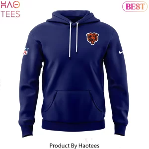 Chicago Bears Navy Blue Graphic Print Pullover Hoodie