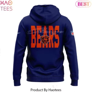 Chicago Bears Navy Blue Graphic Print Pullover Hoodie