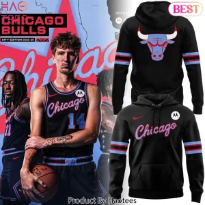 Chicago Bulls 2025-2026 City Edition Black Graphic Hoodie