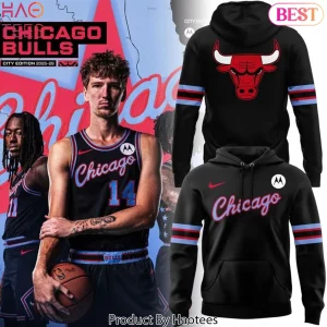 Chicago Bulls 2025-2026 City Edition Black Pullover Hoodie