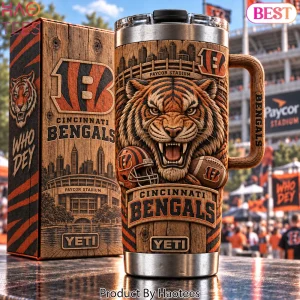Cincinnati Bengals Paycor Stadium 3D Woodgrain Relief 40oz Tumbler