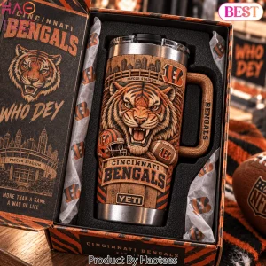 Cincinnati Bengals Paycor Stadium 3D Woodgrain Relief 40oz Tumbler