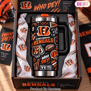 Cincinnati Bengals Who Dey 3D Textured Stainless Steel 40oz Tumbler