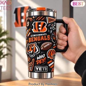 Cincinnati Bengals Who Dey 3D Textured Stainless Steel 40oz Tumbler