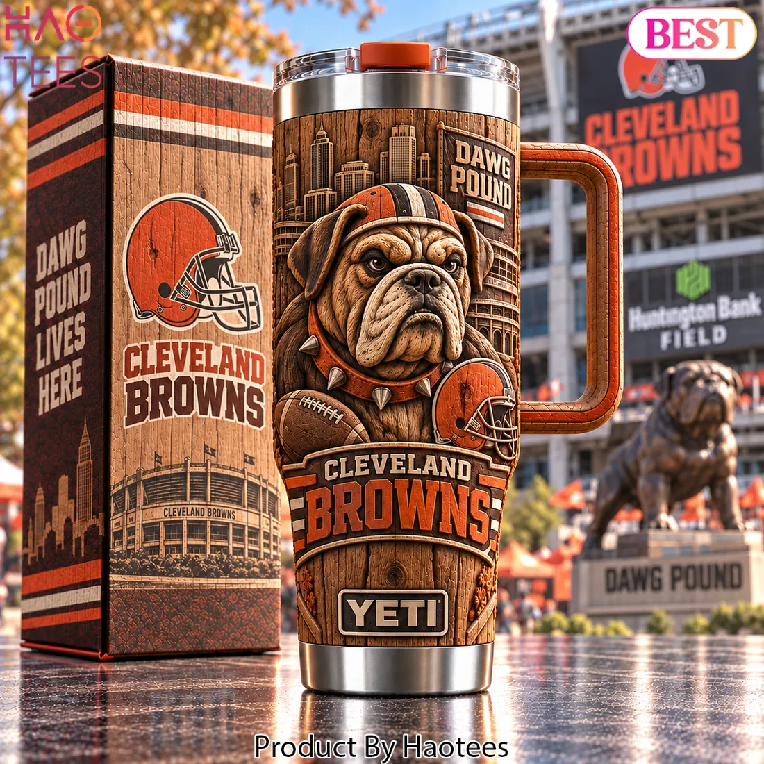 Cleveland Browns Dawg Pound 3D Woodgrain Relief 40oz Travel Mug Tumbler Cleveland Browns Dawg Pound 3D Woodgrain Relief 40oz Travel Mug Tumbler