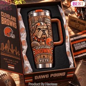 Cleveland Browns Dawg Pound 3D Woodgrain Relief 40oz Travel Mug Tumbler