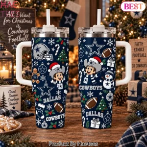 Dallas Cowboys Festive Christmas Holiday Travel Tumbler