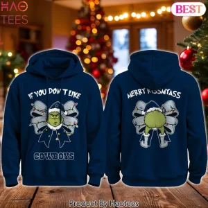 Dallas Cowboys Grinch Merry Kissmyass Funny Holiday Graphic Hoodie
