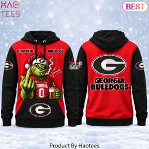 Funny Georgia Bulldogs The Grinch Custom Name Holiday Pullover Hoodie