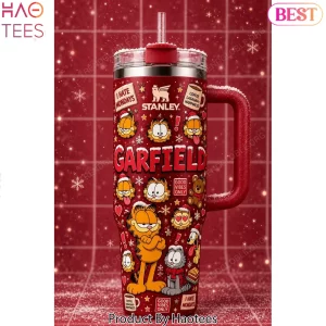 Garfield Coffee Lasagna Happiness Red Winter Holiday 40oz Tumbler