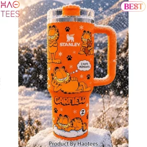 Garfield I Hate Mondays Orange Winter Snowflake 40oz Tumbler