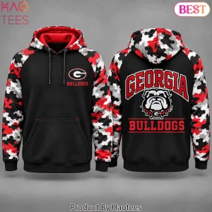 Georgia Bulldogs NCAA Red and Black Camo Graphic Pullover Hoodie