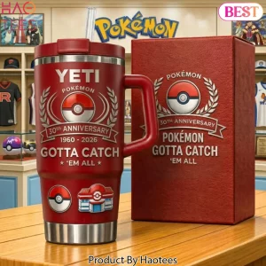 Gotta Catch Em All 30th Anniversary 3D Embossed Travel Tumbler