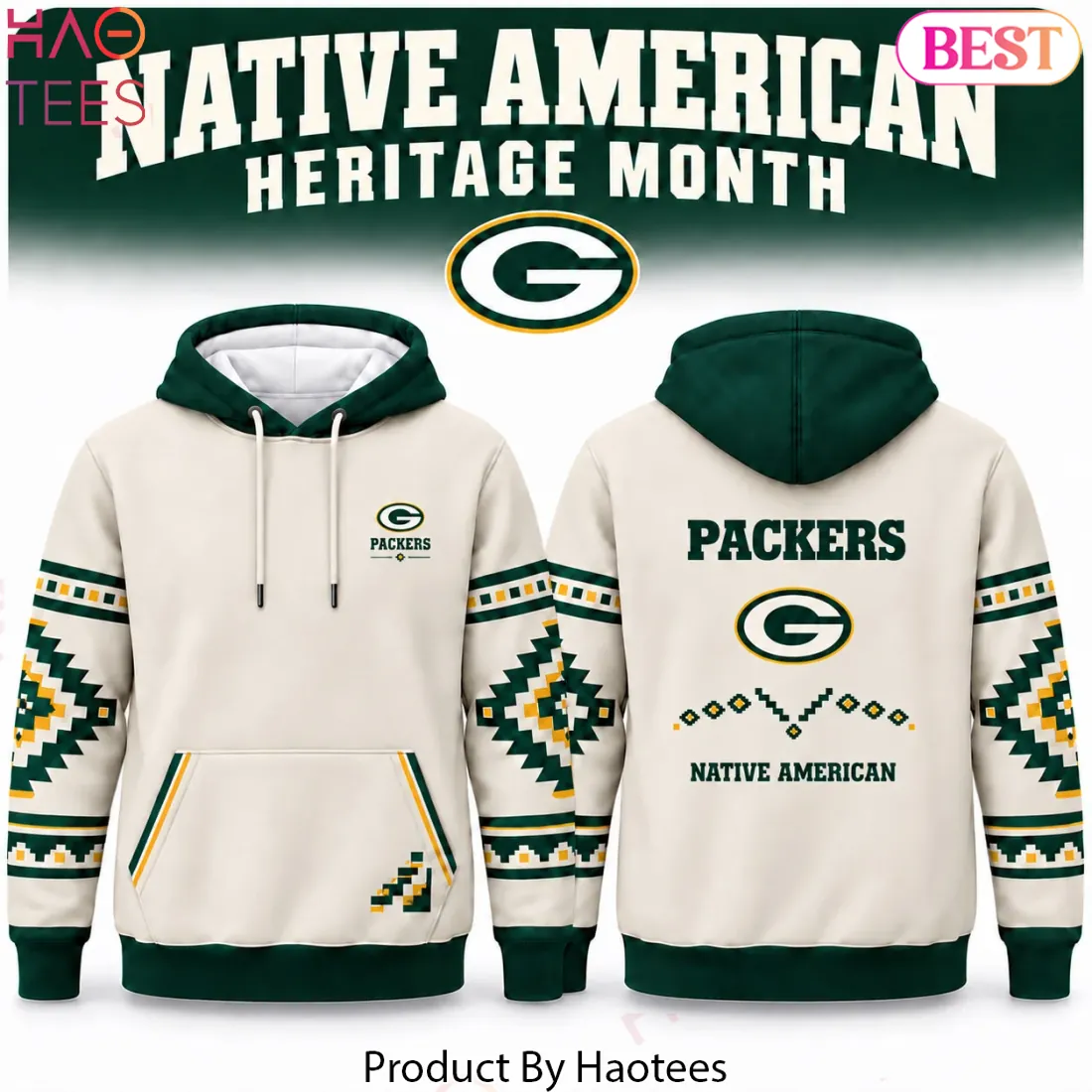 Green Bay Packers Native American Heritage Month AOP Hoodie Green Bay Packers Native American Heritage Month AOP Hoodie
