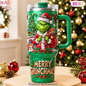 Grinch Unique Santa 40oz Tumbler With Handle