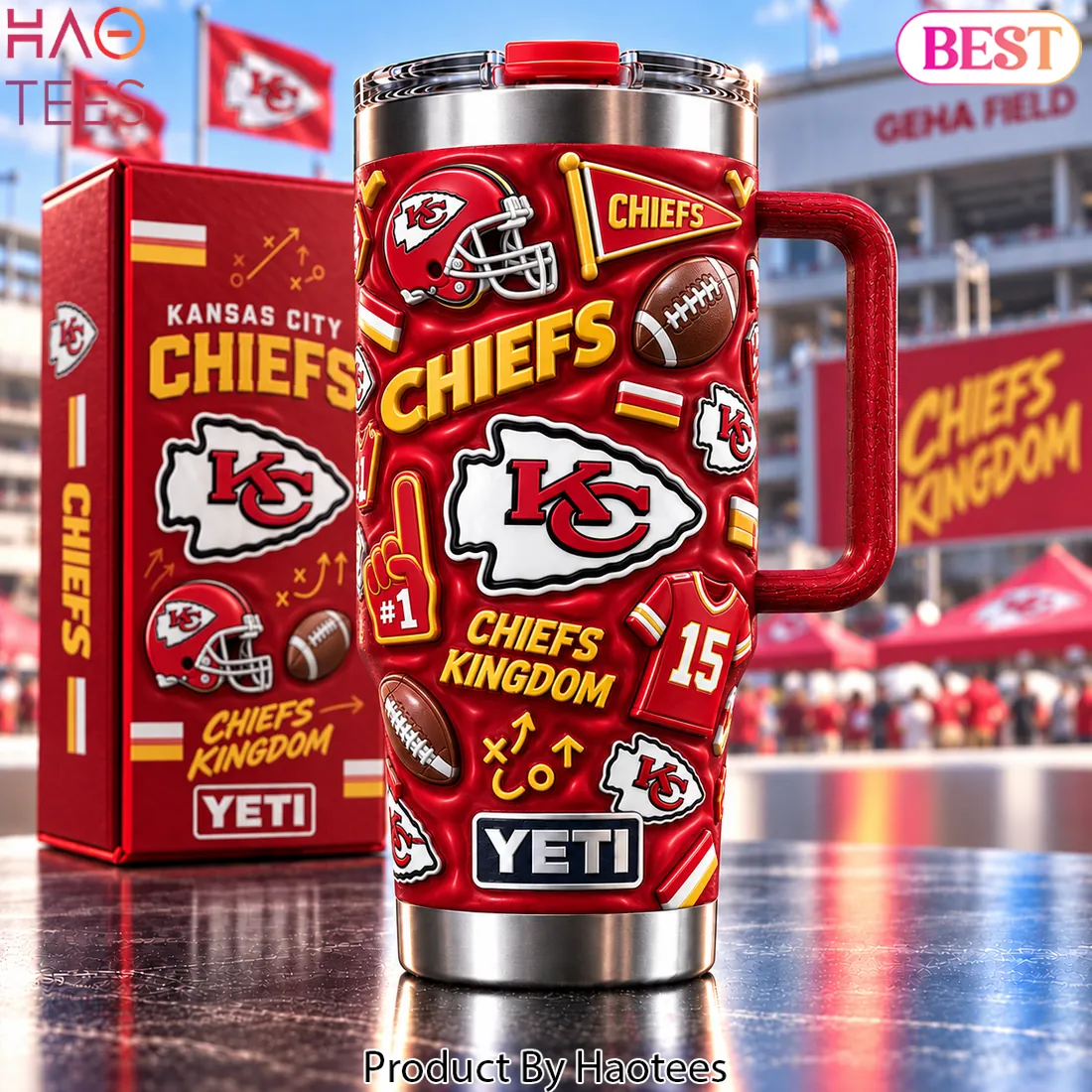 Kansas City Chiefs 3D Embossed Premium Red 40oz Handle Tumbler Kansas City Chiefs 3D Embossed Premium Red 40oz Handle Tumbler