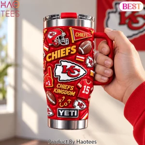 Kansas City Chiefs 3D Embossed Premium Red 40oz Handle Tumbler