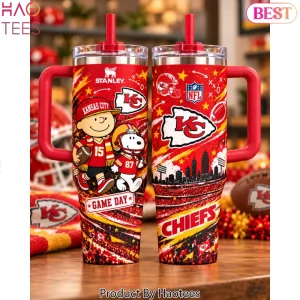 Kansas City Chiefs Game Day Snoopy and Charlie Brown Insulated 40oz Tumbler