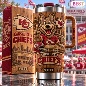 Kansas City Chiefs GEHA Field Arrowhead Stadium Woodgrain 40oz Tumbler